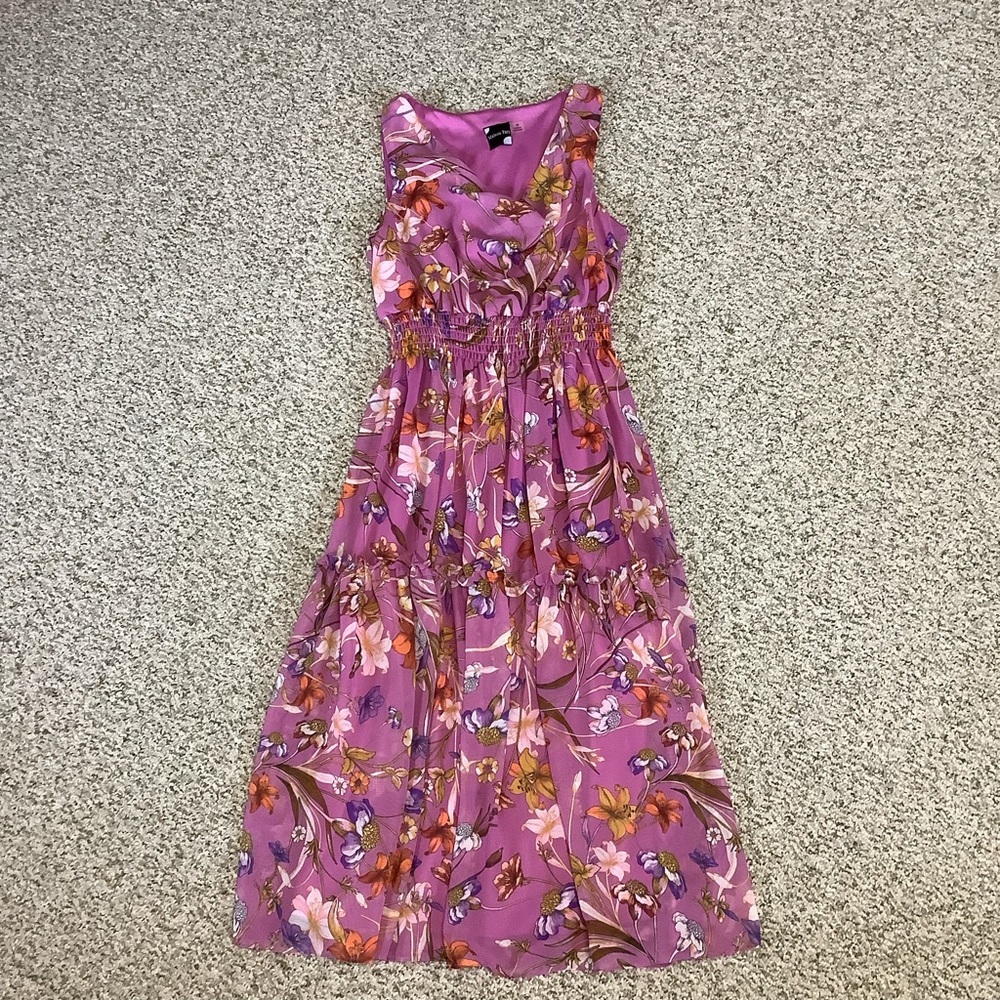 Pink Floral Dress, Size 10
